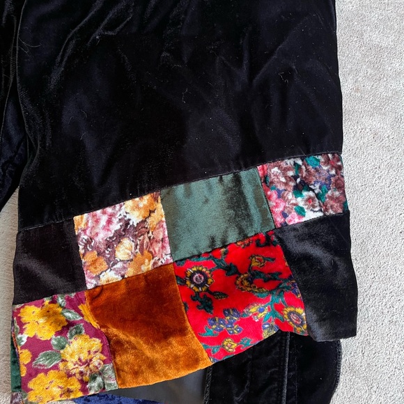 Vintage 90s coldwater creek velvet patchwork boho bohemian blazer jacket shirt - Picture 3 of 3